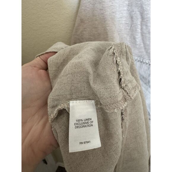 J. Jill Flax Linen Sleeveless Tiered Midi Dress Pockets Boho Sz MP NEW Beige - Picture 5 of 5